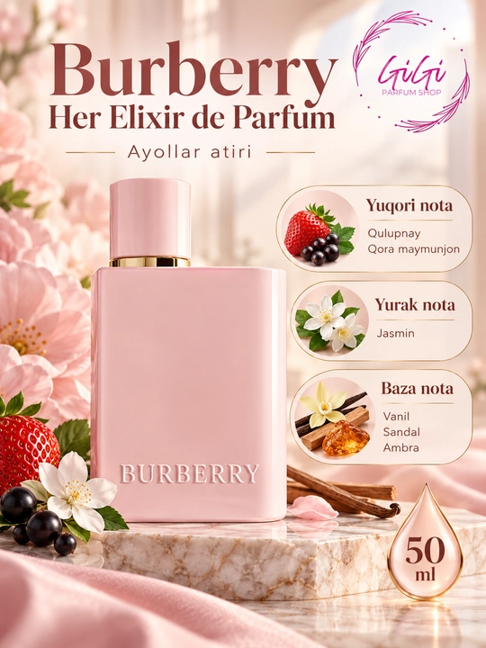 Burberry Her Elixir de Parfum, Gold, Goddess ayollar parfumlari 100ml - 