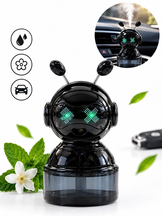 Avtomobil uchun robot shaklidagi aromatizator, qora
