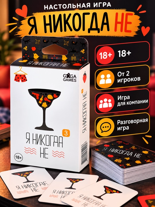 Настольная игра «Я никогда не» №3 — игра для компании 18+ - 