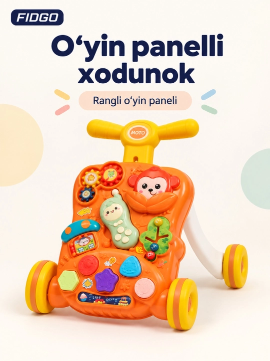 Bolalar uchun FIDGO 5 tasi 1 da xodunok-katalka, rivojlantiruvchi stol va tolokar - 