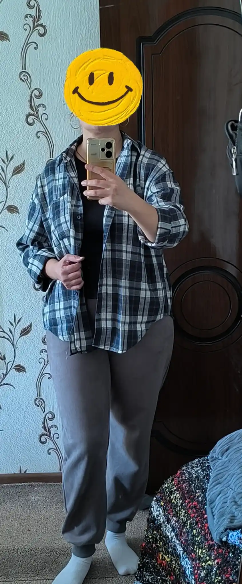 AishazaR Женские рубашки в клетку, oversize