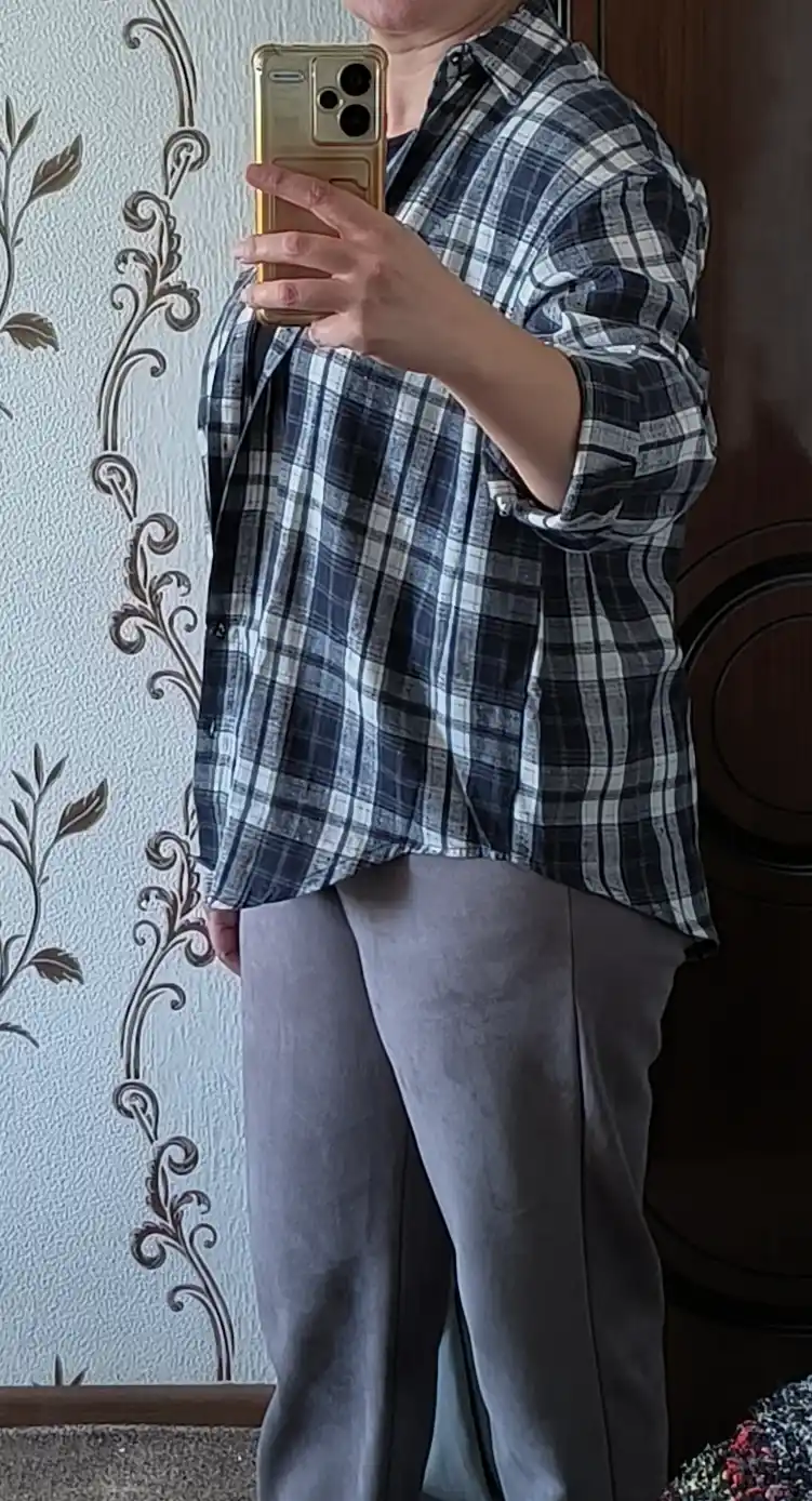 AishazaR Женские рубашки в клетку, oversize