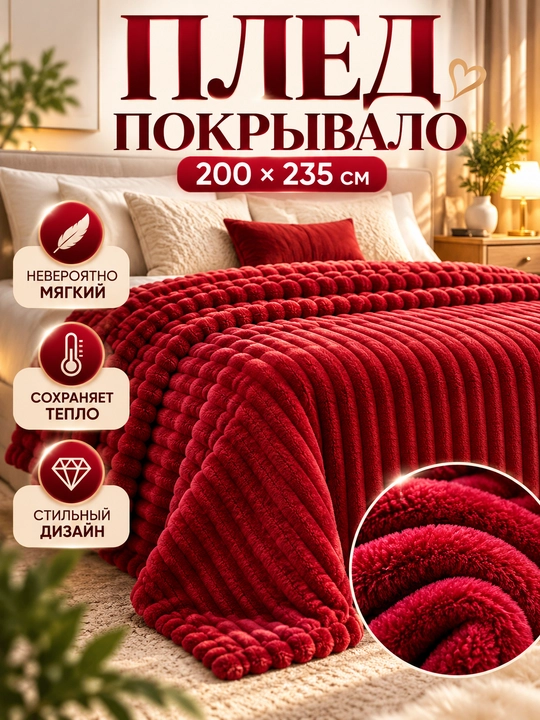 Ko'rpa ikki kishilik, yumshoq Velsoft Four Seasons, velsoftdan, 200 * 235 sm - 