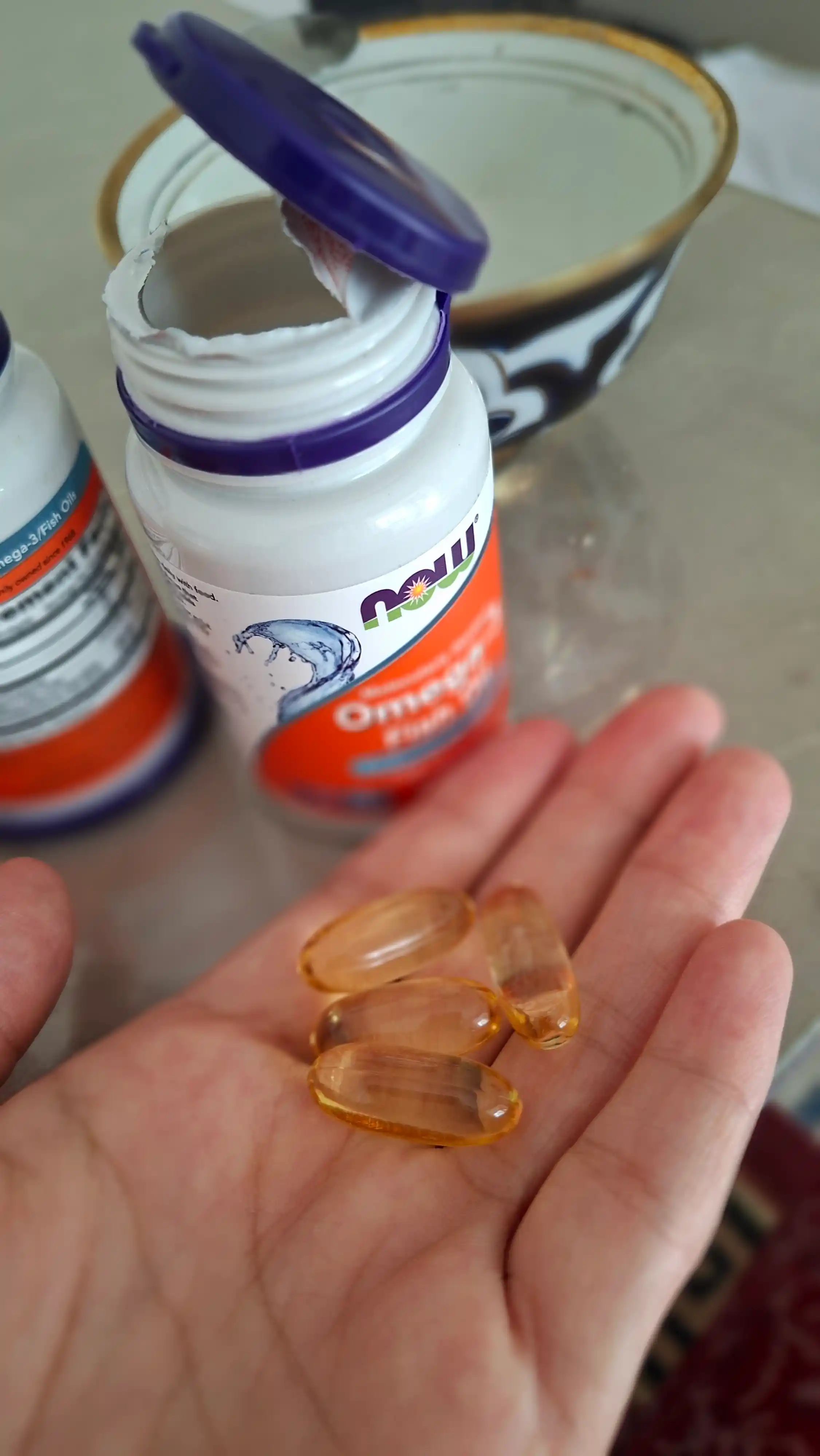Now Foods Omega-3, baliq yog'i, 180 EPA / 120 DHA, halol