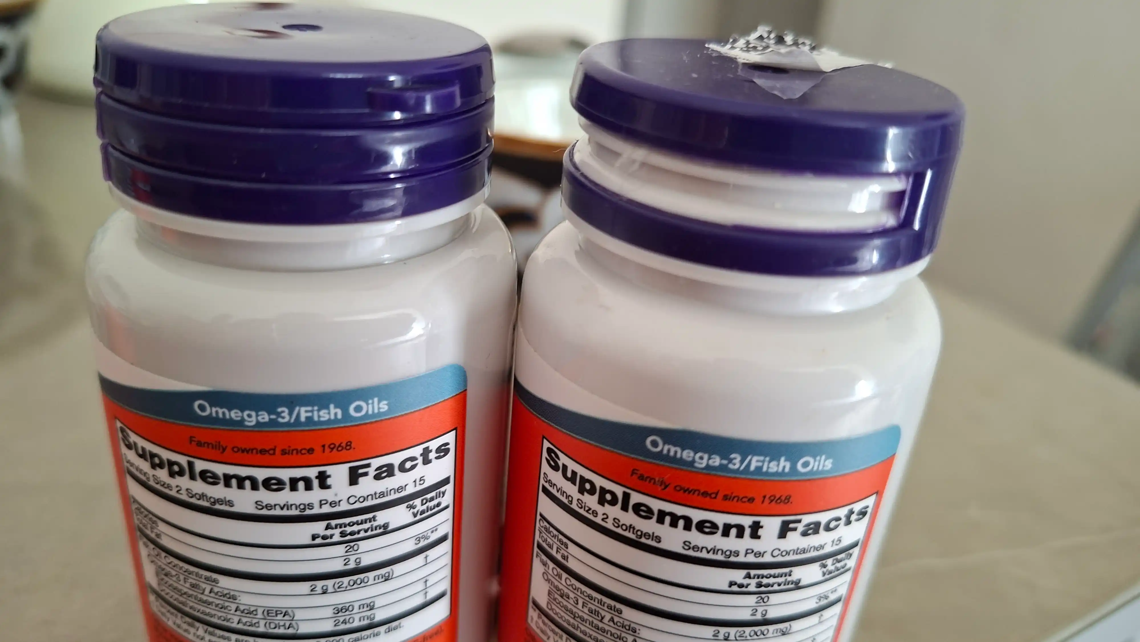 Now Foods Omega-3, baliq yog'i, 180 EPA / 120 DHA, halol