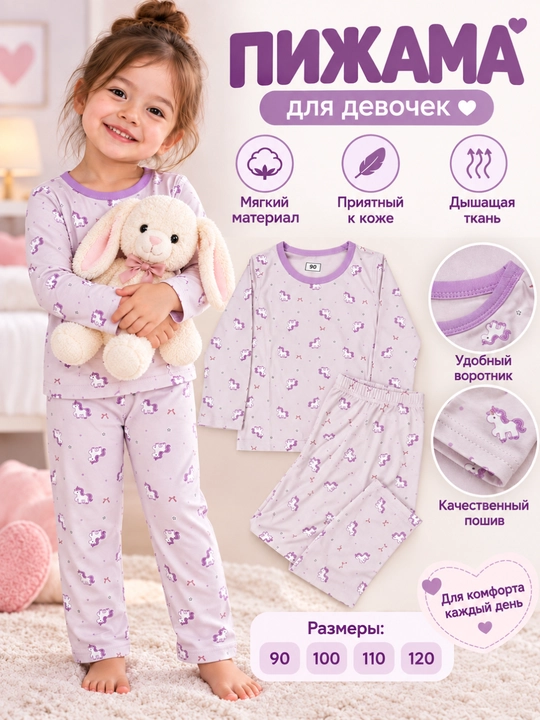 Детская пижама и домашний костюм для мальчиков и девочек, 100% хлопок интерлок, 2–6 лет