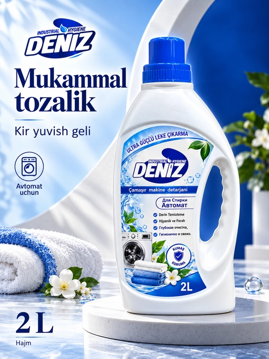 Deniz kir yuvish geli, avtomat uchun suyuq kukun konsentrati, universal, 2 l - 