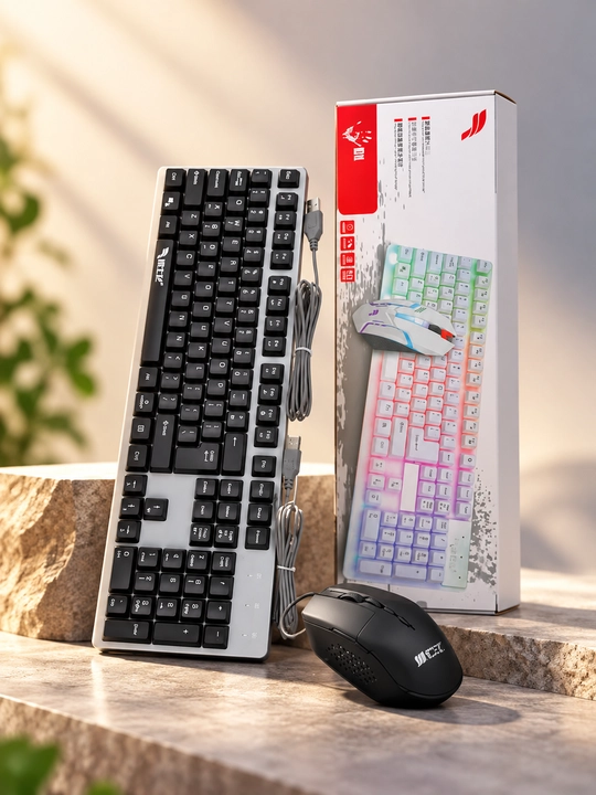 Sichqoncha va klaviatura to‘plami simli,yoritgichli/Klassik ofis va o'yin uchun