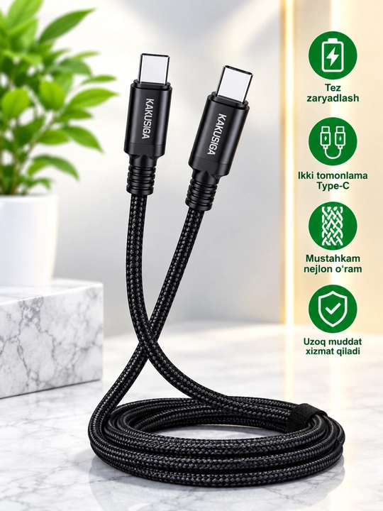 Кабель KAKUSIGA Type-C 60W, 1 м - 