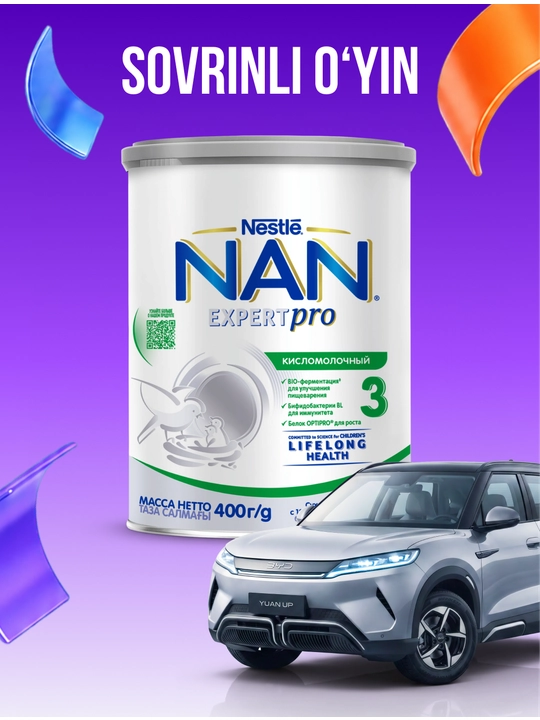 Bolalar uchun aralashma NAN 3, nordon sut, 400 gr - 