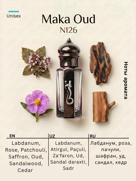 Nafas Ud kolleksiyasi moyli atiri, alkogolsiz, uzoq saqlanuvchi uniseks atir - 