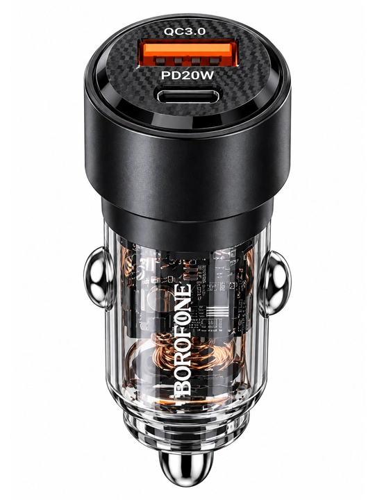 Avtomobil zaryadlovchisi BOROFONE BZ20, 38W, PD20W + QC3.0, 2 portli, 12–24V