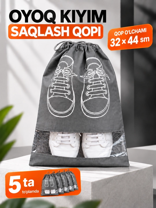 Oyoq kiyimlari uchun saqlash va sayohatga mo‘ljallangan xaltachalar - 