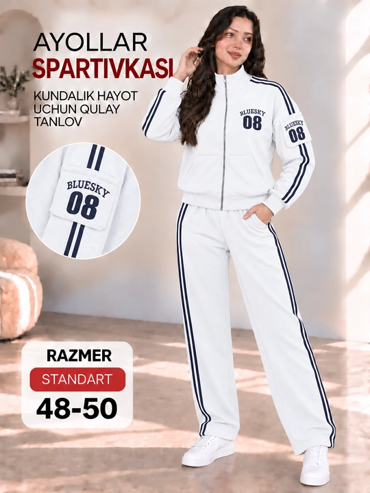 Ayollar sport kostyumi, ikki qisimli razmer standart 48 52