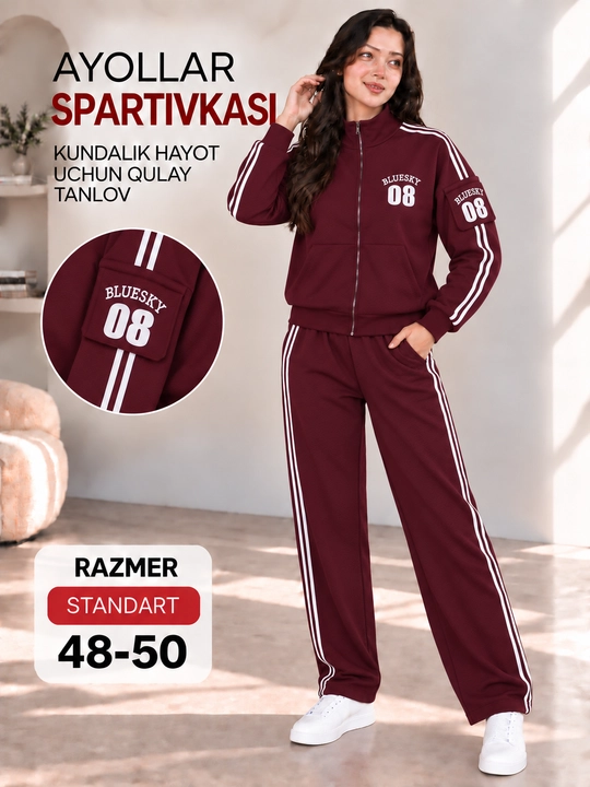 Ayollar sport kostyumi, ikki qisimli razmer standart 48 52