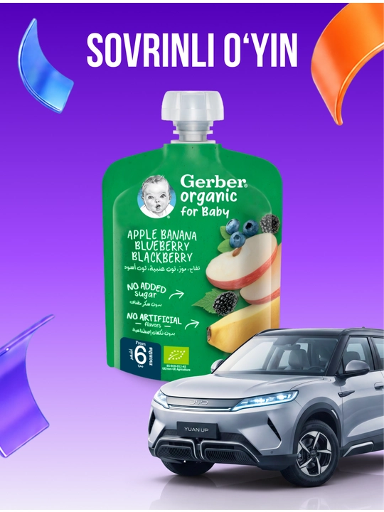 Gerber Organic фруктовое пюре «смесь фруктов и лесных ягод» 7×90 г - 