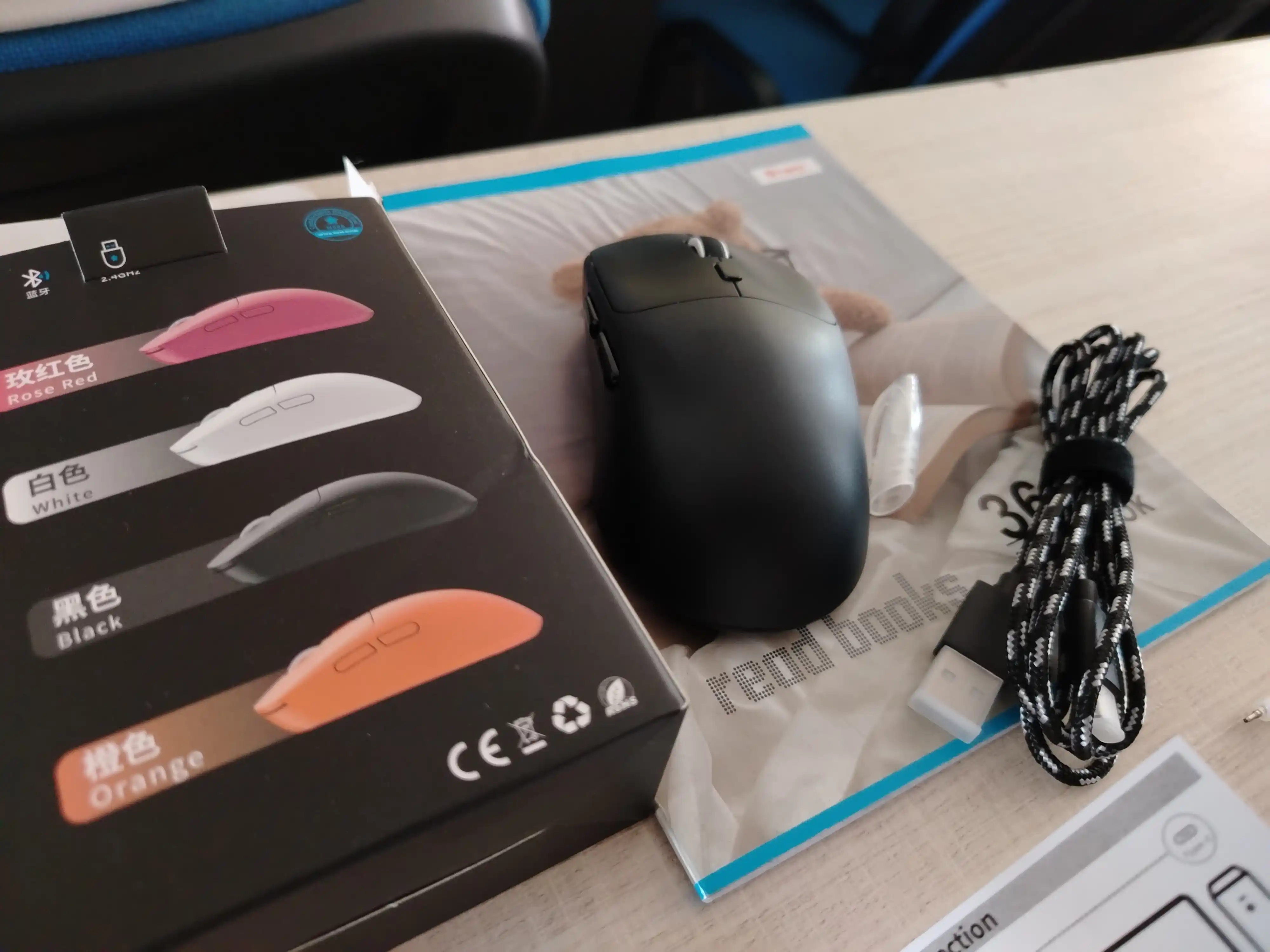 Трехрежимная мышь Bluetooth 5.2, 2.4G USB и Type-C, 6400 DPI, 50 г