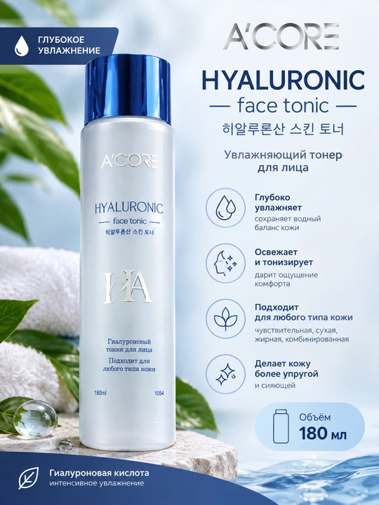 LA'CORE Hyaluronic Face Tonic гиалуроновый тоник для лица - 