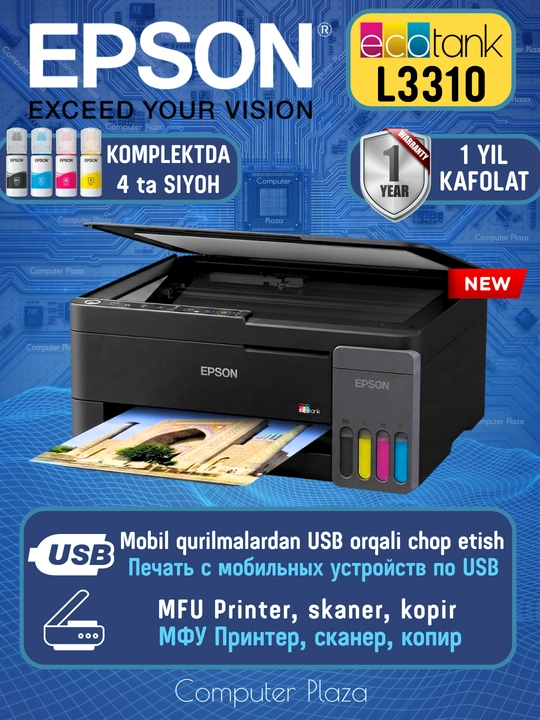 Epson L3310 rangli MFU: printer skaner - 