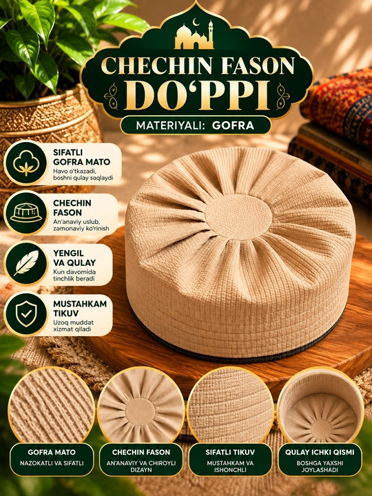 Chechen do‘ppisi, erkaklar do‘ppisi, musulmon do‘ppisi - 