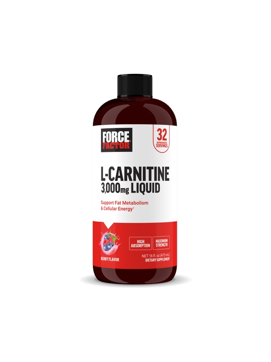Force Factor Л-Карнитин (L-Carnitine), жидкий L-карнитин 3000 мг для похудения, 473 мл - 