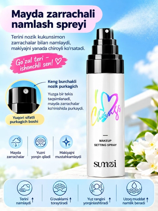 Makiyaj uchun fiksatsiyalovchi sprey - 100 ml
