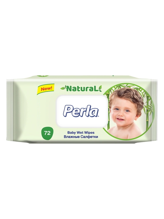 Влажные салфетки Perla BABY NATURAL, 72 штуки - 