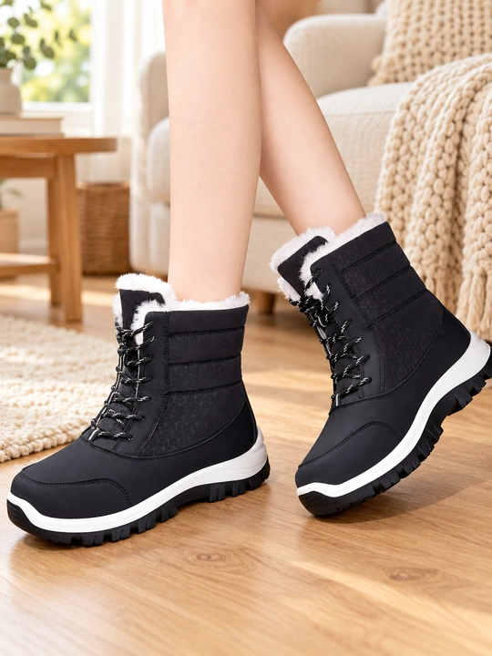 Ayollar dutiklari DISHER Snowmist, issiq, bog‘ichli etiklar, 36–42