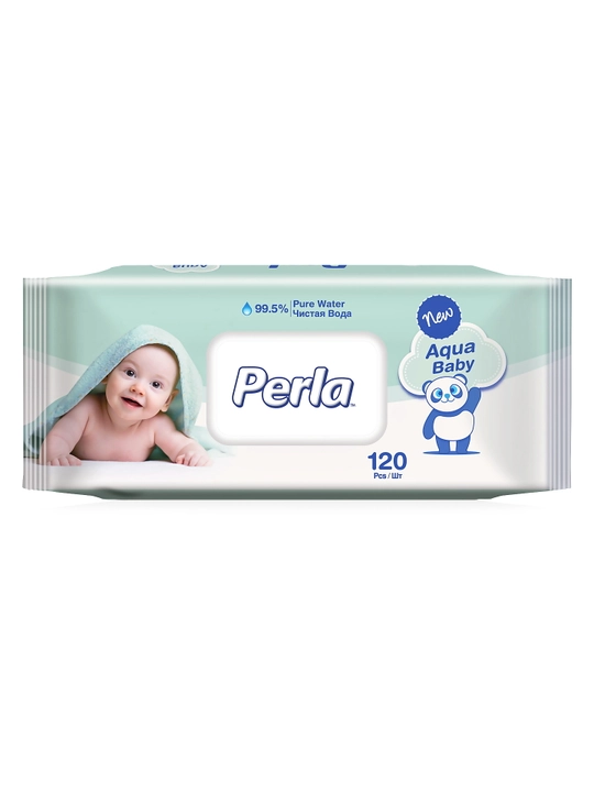 Влажные салфетки Perla AQUA BABY, 120 шт - 