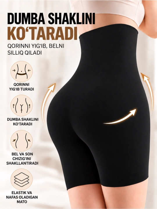 Ayollar uchun lateks korreksion shortik — nozik qomat va silliq siluet uchun, L–4XL