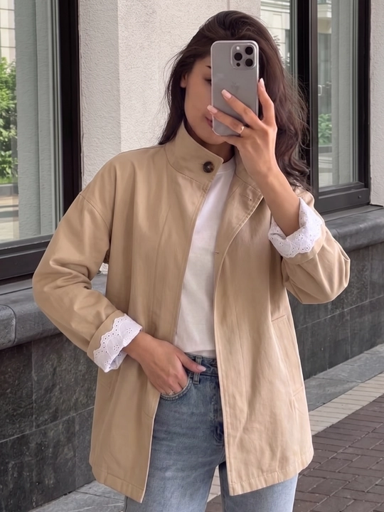 Ayollar vetrovkasi, kapyushonli kurtka, trench oversize, M–4XL — ELLY FASHION - 