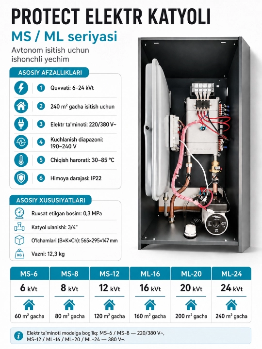 PROTECT MX elektr isitish qozoni