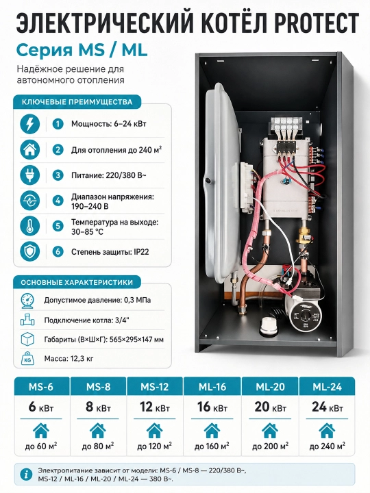 PROTECT MX elektr isitish qozoni