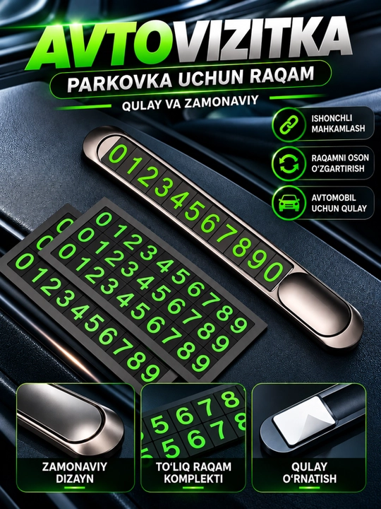 Avtovizitka, nomer, nomer pastafka, mashinaga telefon qiladigan, avto raqam, avto raqam - 