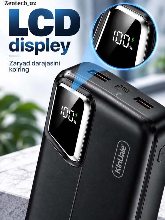 Power Bank 20000 мАч, 22.5 Вт, быстрая зарядка, LCD-дисплей, внешний аккумулятор
