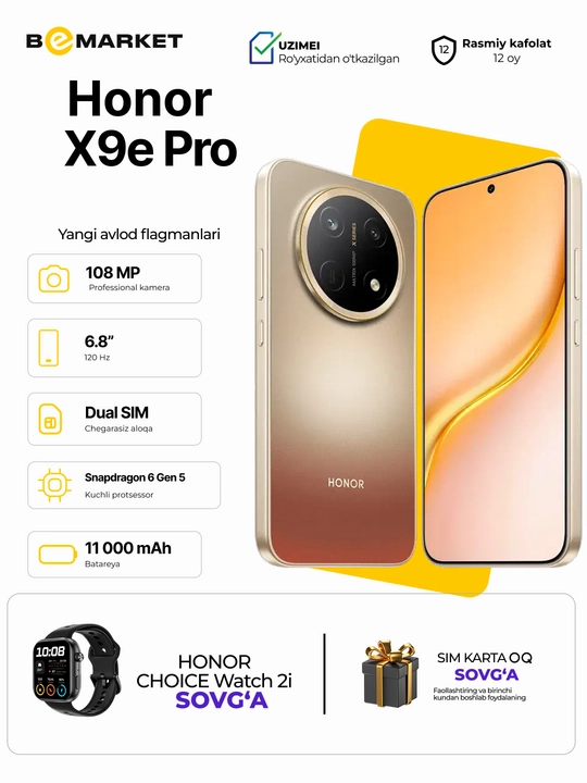 Honor X9e Pro + Sovga Honor Choice Watch 2i