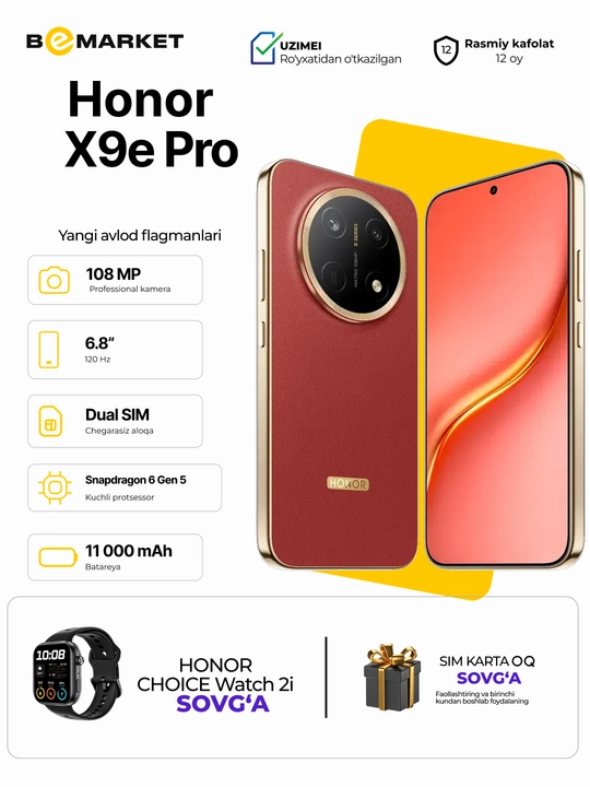 Honor X9e Pro + Sovga Honor Choice Watch 2i