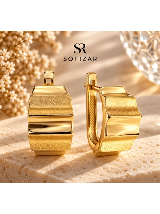 Золотые серьги Sofizar 585 пробы, 3,9 г, артикул 281001870 - 