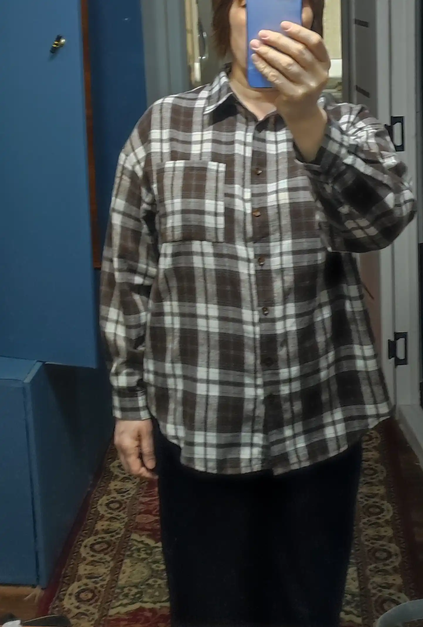 AishazaR Женские рубашки в клетку, oversize