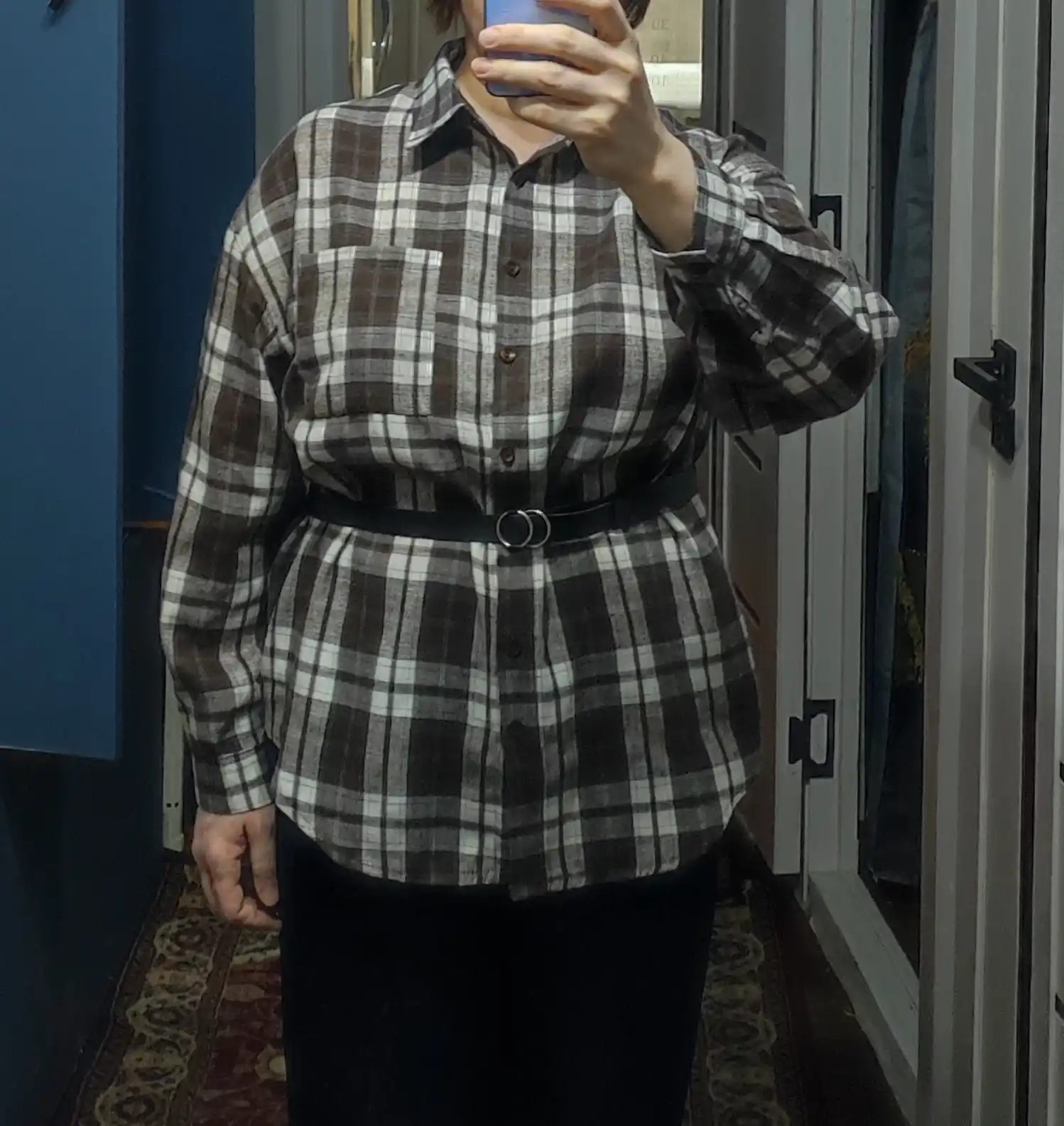 AishazaR Женские рубашки в клетку, oversize