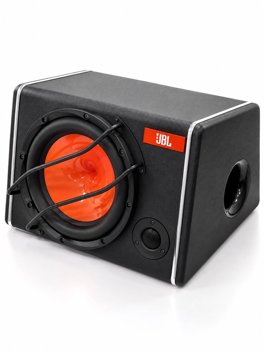 Avtomobil sabvuferi, JBL 10 dyumli, 4800W pishalka va o'rnatilgan ovoz kuchaytirgich bilan