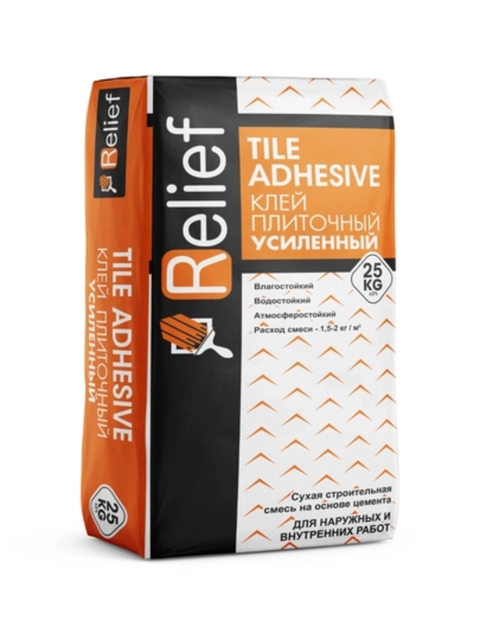 Relief Tile Adhesive kuchaytirilgan plitka yelimi namlikka chidamli 20/25 kg
