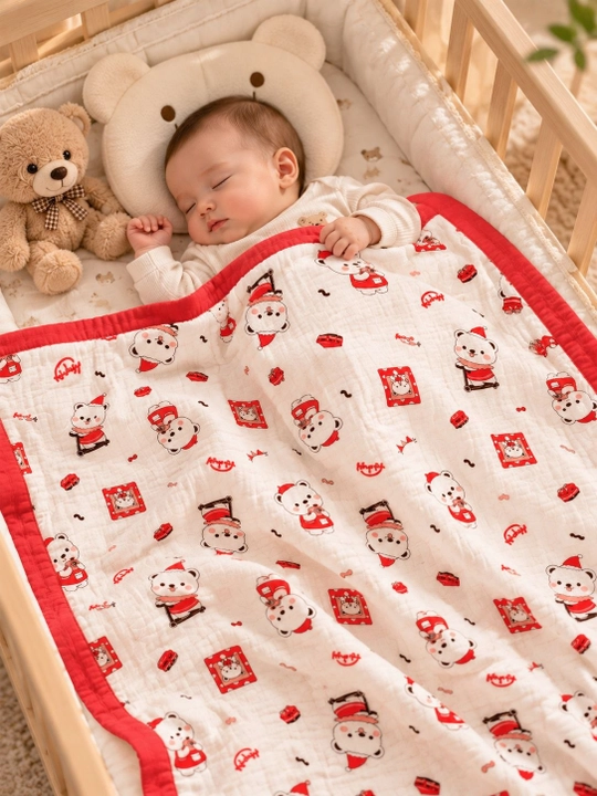 Muslin matoli bolalar uchun pled, yopinchiq, 110*110 sm