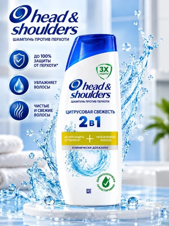 Head & Shoulders 2 in 1 Citrus Freshness shampun va balzam, 400 ml