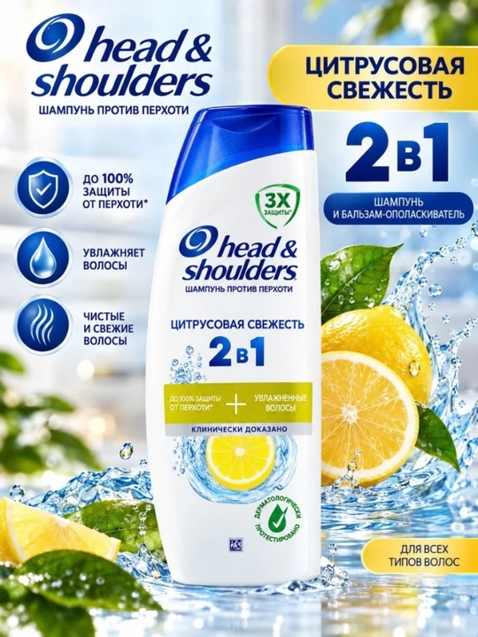 Head & Shoulders 2 in 1 Citrus Freshness shampun va balzam, 400 ml - 