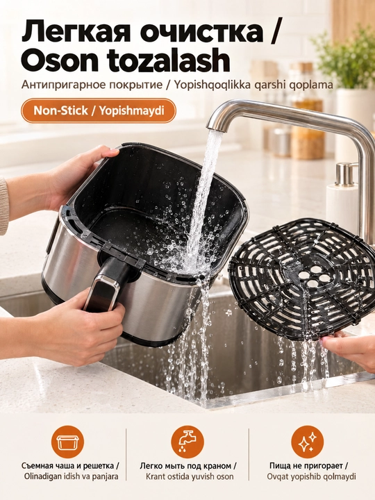 SOKANY SK-10053 aerofritür, 7,0 l, 1700 Vt