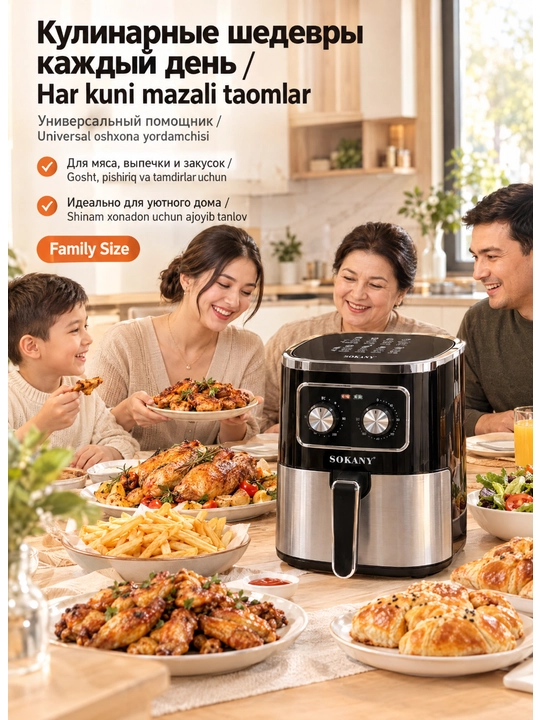 SOKANY SK-10053 aerofritür, 7,0 l, 1700 Vt