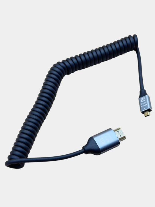 HDMI adapteri mikro va mini prujina kabeliga 1080p, 2k, 4k uhd qo'llab-quvvatlash hd d - 