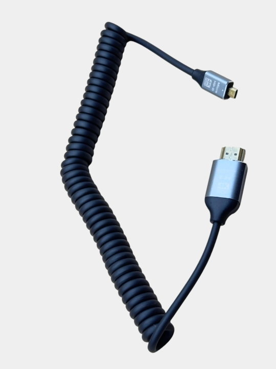 HDMI adapteri mikro va mini prujina kabeliga 1080p, 2k, 4k uhd qo'llab-quvvatlash hd d