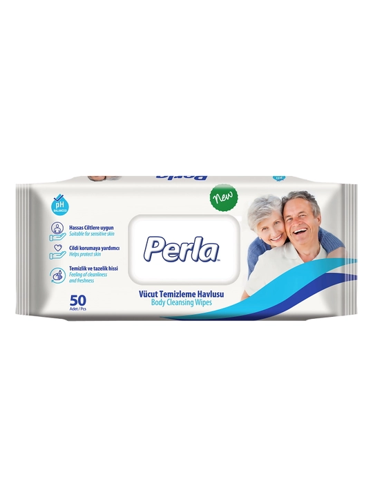 Влажные салфетки Perla VUCUT TEMIZLEME для взрослых 50 штук  - 